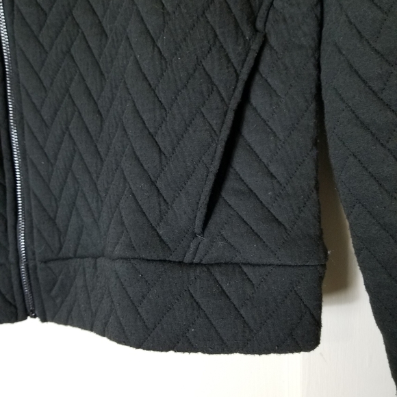 GAP FIT black jacquard quilted long sleeve full zipper jacket - Picture 5 of 12